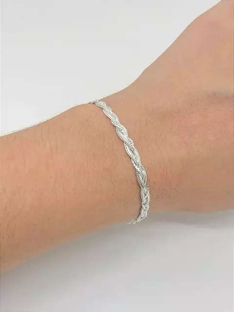 pulseira três fios laminada - comprar online