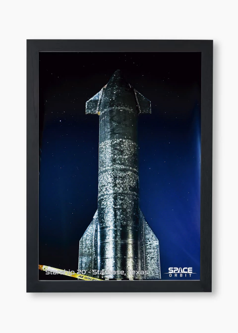 Quadro Starship a Noite - Foguete da SpaceX