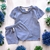 CONJUNTO REMERA Y SHORT LINO CREEP AZULINO en internet