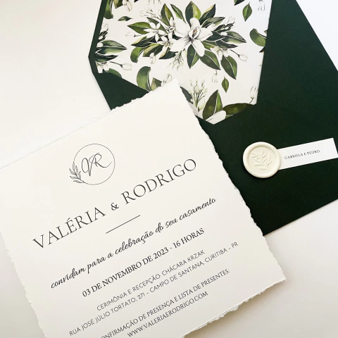 Convite de Casamento com envelope forrado - comprar online