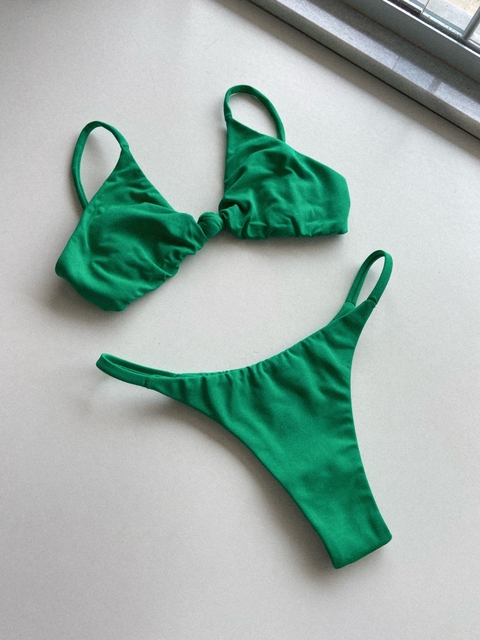 Conjunto Top Nó Calcinha Lateral Fina