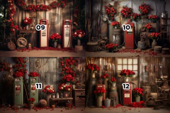 SAN VALENTIN - GASOLINERA VINTAGE - Underprops Fondos Para Fotografía