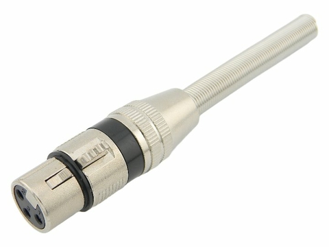 Plug XLR femea preto com mola jccn0014 Storm