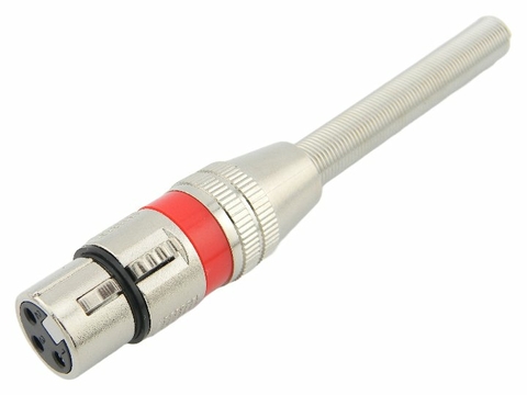 Plug XLR femea vermelho com mola jccn0015 Storm