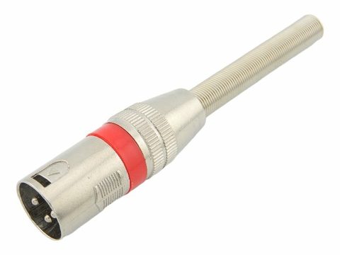 Plug XLR macho vermelho com mola pgcn0015 Storm