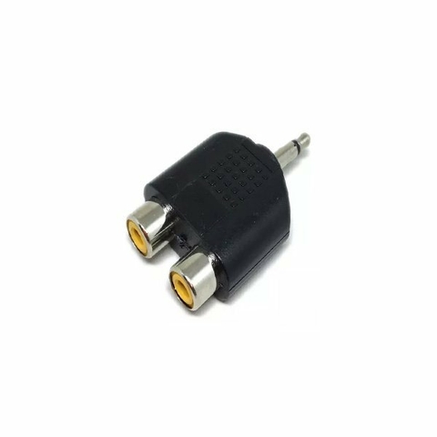 Adaptador Rca femea duplo para P2 mono macho 1263 Tblack