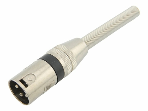 Plug XLR macho preto com mola pgcn0014 Storm