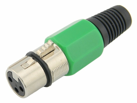 Plug XLR femea verde jccn0009 Storm