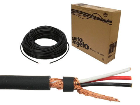 Cabo audio rolo de 100mts 3 Vias 0,12mm MF3 Santo Angelo
