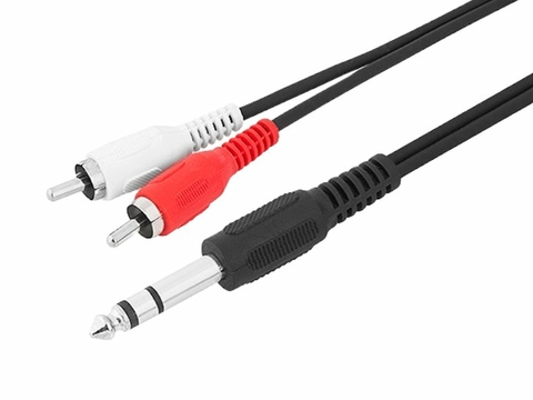 Cabo P10 stereo para 2 RCA 2m niquel Mxt