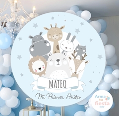 Banner Imprimible Animales Nórdicos Celeste
