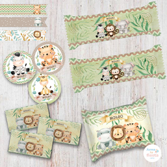Safari Selva Acuarela - Arma Tu Fiesta Kits 