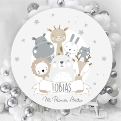 Banner Imprimible Animales Nórdicos Gris