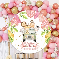 Banner Imprimible Selva Safari Rosa