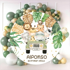 Banner Imprimible Safari Selva Acuarela