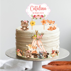Animales del Bosque Acuarela Rosa - Arma Tu Fiesta Kits 
