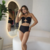 BIQUÍNI PRETO TOP ESTRUTURADO E CALCINHA HOT PANTS na internet