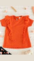 Remera Martina volados naranja - gris