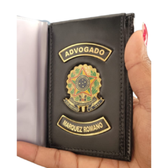 Carteira em couro com 2 brasões - Advogado personalizado com nome - comprar online