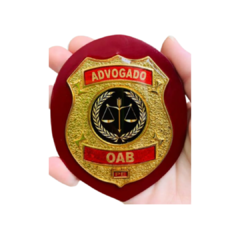 Bolachão distintivo em couro com brasão - OAB advogado personalizado com o estado