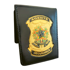 Carteira em couro com brasão - Agente de segurança