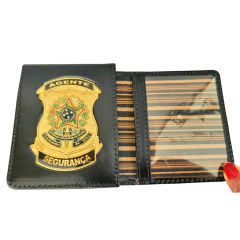 Carteira em couro com brasão - Agente de segurança - comprar online