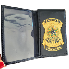 Carteira em couro com brasão - Agente Federal - comprar online