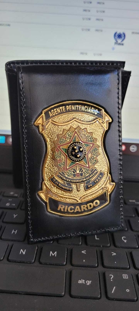 Carteira personalizada com nome - Agente penitenciário personalizado com nome