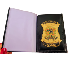 Carteira em couro com brasão - Atirador CAC - comprar online