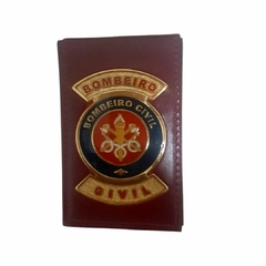 Carteira em couro com brasão - Bombeiro civil - comprar online