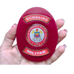 Bolachão distintivo em couro com brasão - Bombeiro Militar