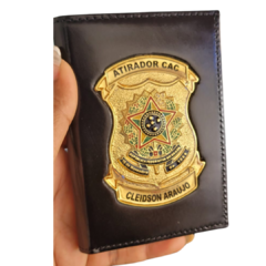 Carteira porta documentos com brasão - Atirador CAC personalizado com nome
