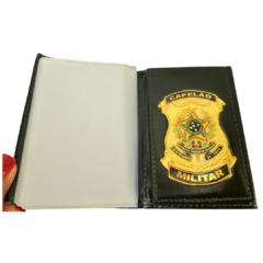 Carteira em couro com brasão - Capelão Militar - comprar online