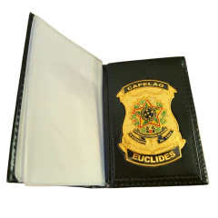 Carteira em couro com brasão - Capelão personalizado com nome - comprar online