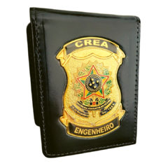 Carteira em couro com brasão - CREA Engenheiro