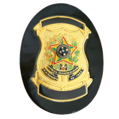 Bolachão distintivo em couro com brasão - Personalizável