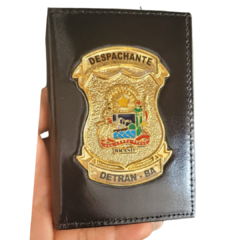 Carteira porta documentos em couro legítimo com brasão - Despachante DETRAN BA - comprar online