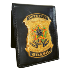 Carteira em couro com brasão - Detetive Brasil