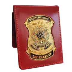 Carteira porta documentos em couro com brasão - Detetive particular personalizado - comprar online