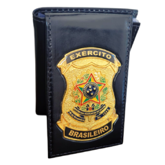 Carteira em couro com brasão - Exército Brasileiro