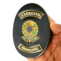 Bolachão distintivo em couro com brasão - Exército brasileiro