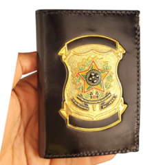Carteira em couro com 2 brasões - Personalize