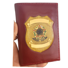 Carteira em couro com 2 brasões - Personalize