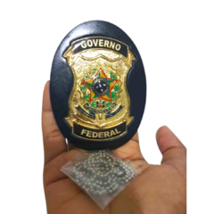 Bolachão distintivo em couro com brasão - Governo federal