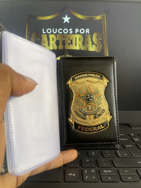 Carteira em couro com brasão - Servidor público federal - comprar online