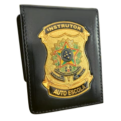 Carteira em couro com brasão - Instrutor de auto escola