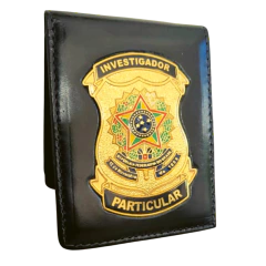 Carteira porta documentos em couro com brasão - Investigador particular