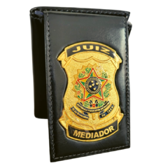 Carteira em couro com brasão - Juiz Mediador