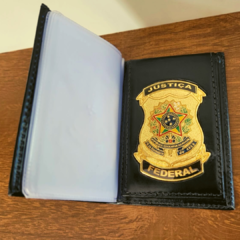 Carteira porta documentos em couro com brasão - Justiça Federal - comprar online