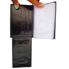 Carteira em couro com 2 brasões - Personalizável - Loucos Por Carteiras